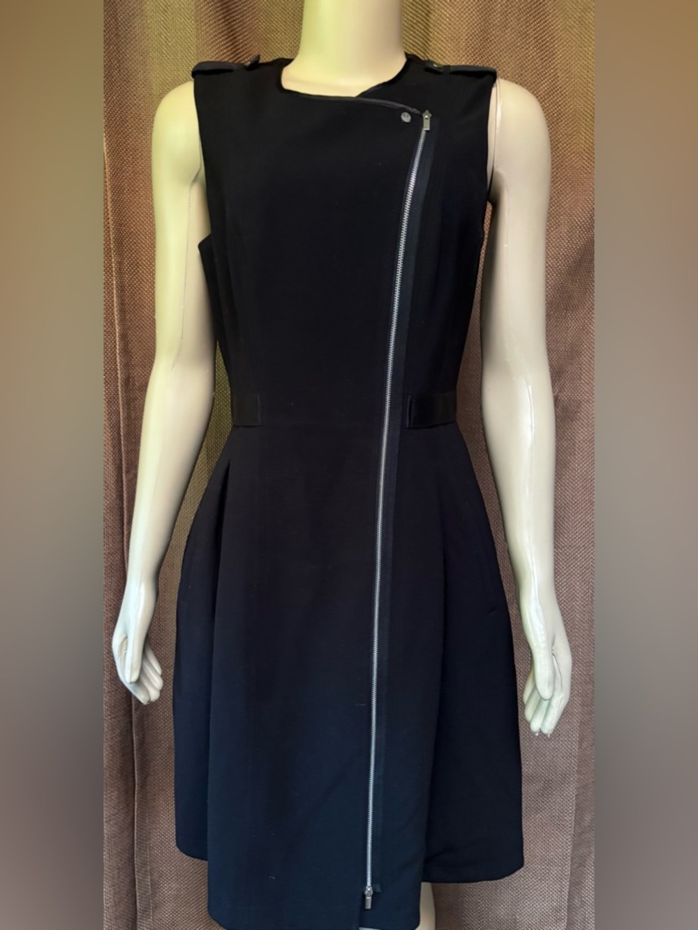 White House Black Market Black Sleeveless Fit-and-Flare Dress